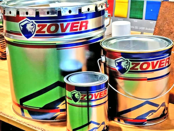 Latas de esmalte Zover en distintos tamaños