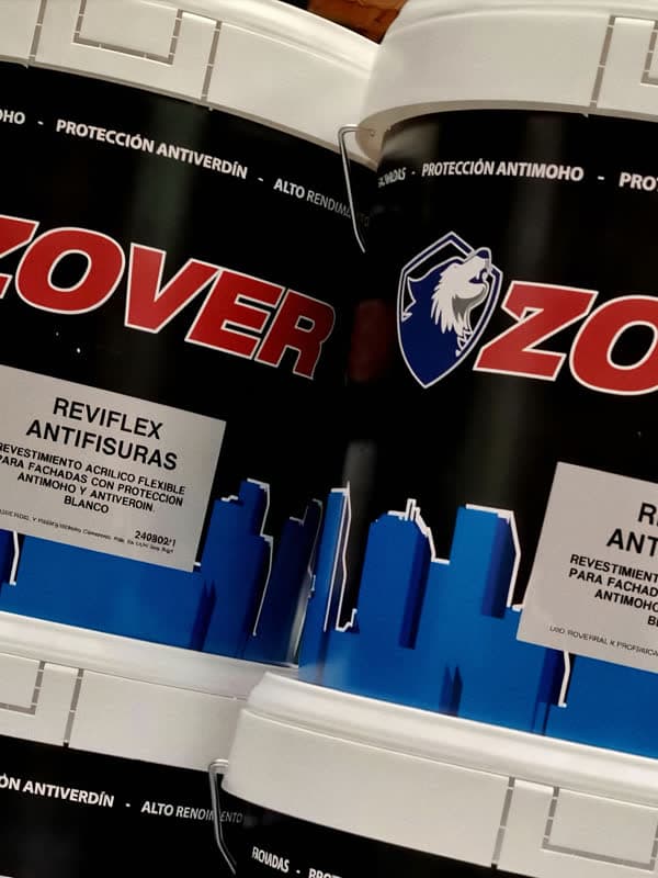 Pintura antifisuras Zover Reviflex en Pinturas Illfer, distribución de pinturas en Ames